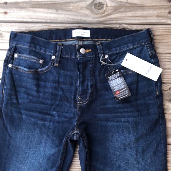 New Five Four Dark Blue Jeans Size 31 Button Fly NWT Overby Straight Button Fly - Picture 3 of 8